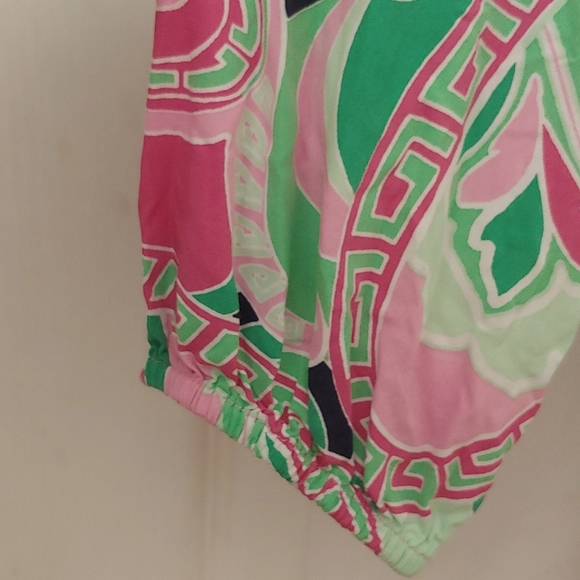 Crown & Ivy Pink/Green Keyhole back Peasant Blouse. Size XS - Picture 5 of 10